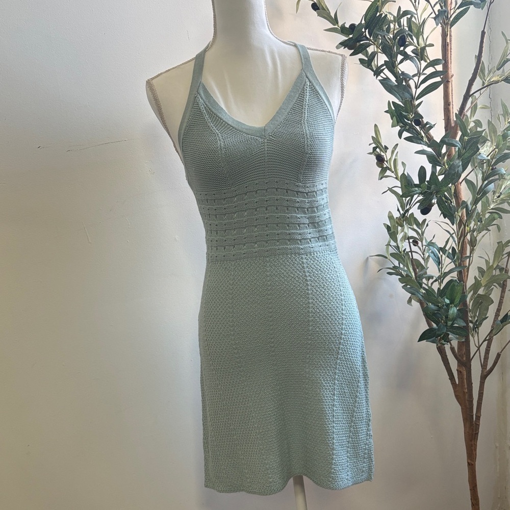 Chic Light Blue Mini Dress
